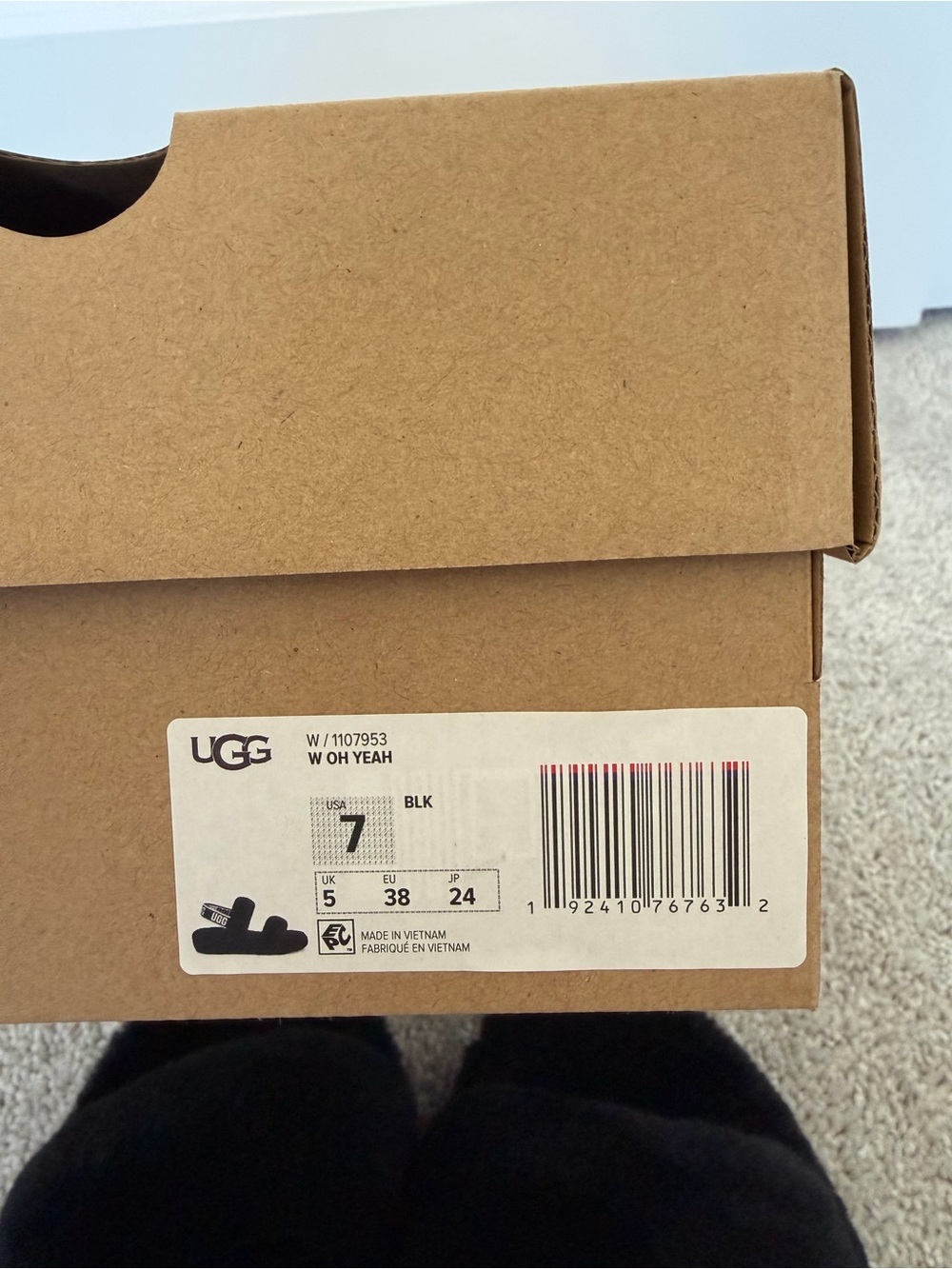UGG Black oh yeah Slide size 7 - Picture 4 of 4